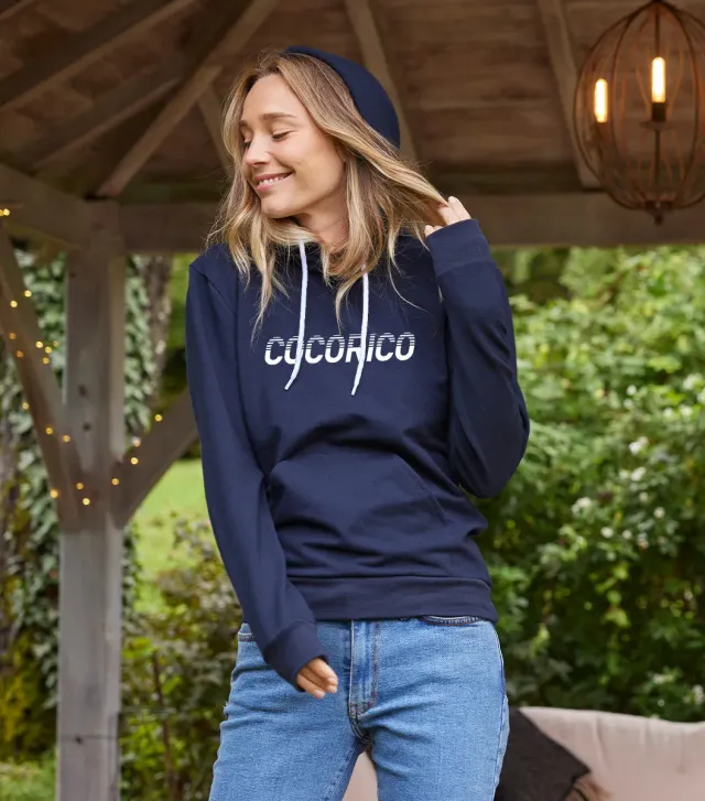Cocorico Performance sweat à capuche femme marine coton