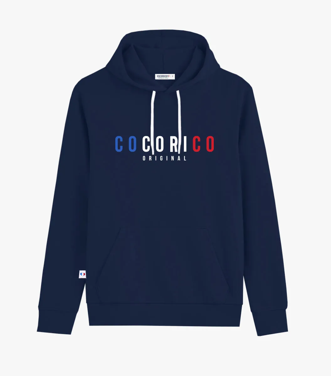 Cocorico Signature Sweat Capuche Homme Marine coton