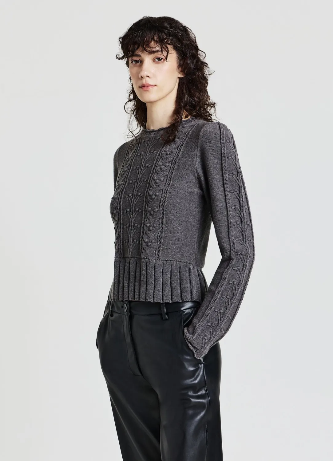 Calliope pull maille femme col rond manches longues