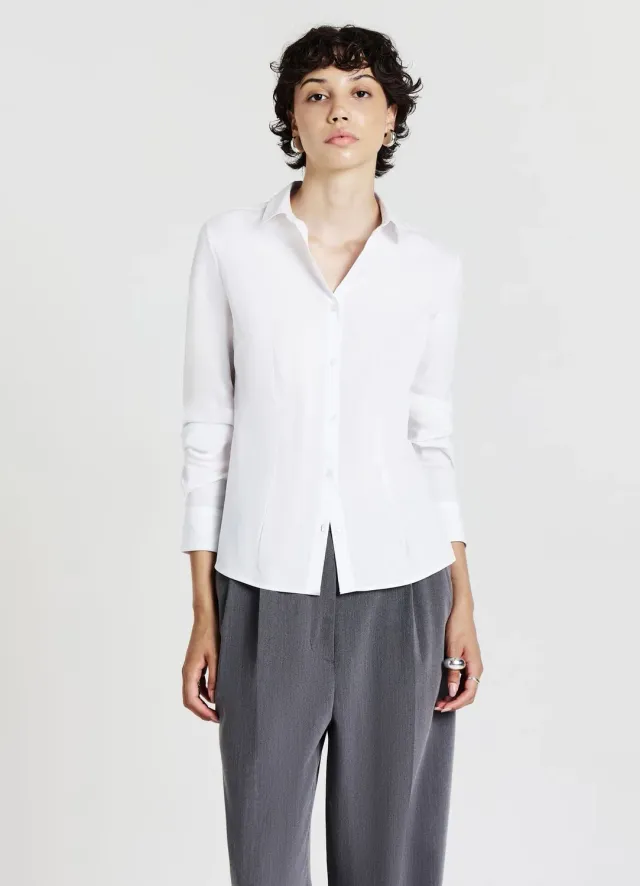 Calliope chemise popeline slim femme blanche taille M
