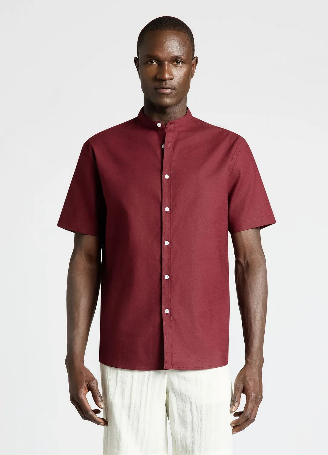 Calliope Coreana chemise homme col mao manches courtes