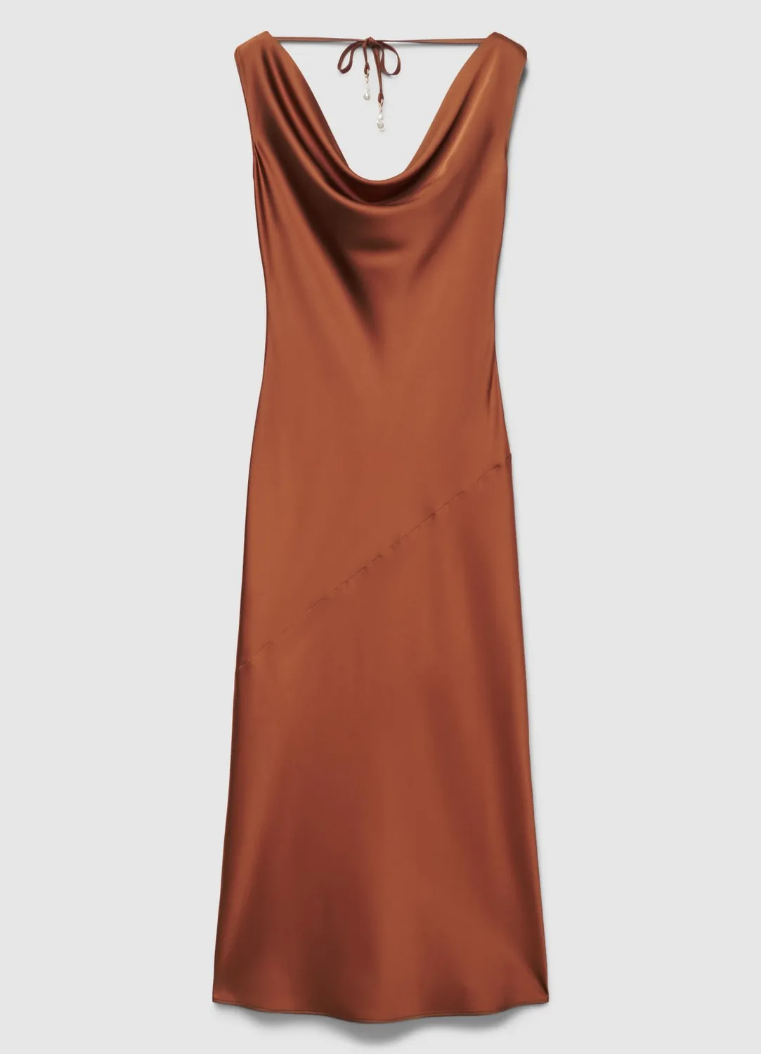 Calliope robe longue satinée dos lacé femme