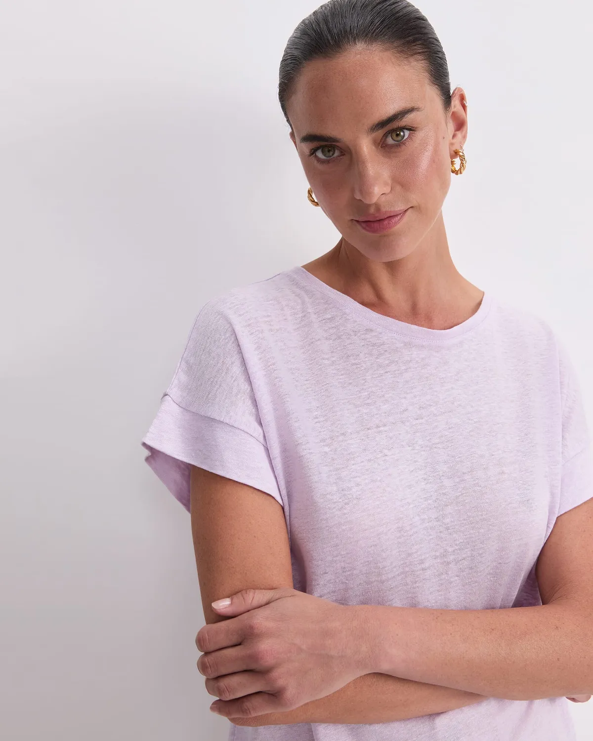 Sportscraft Tonia t-shirt lin col rond femme