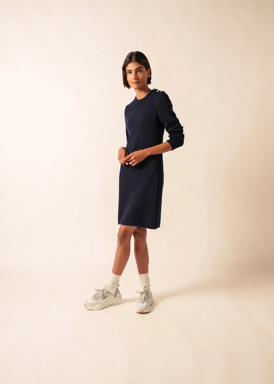 Saint James Grande Marée robe navy laine