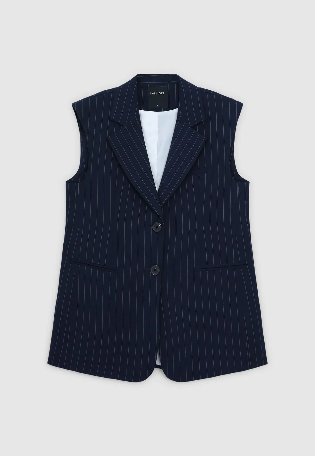 Calliope gilet tailleur rayé 2 boutons femme