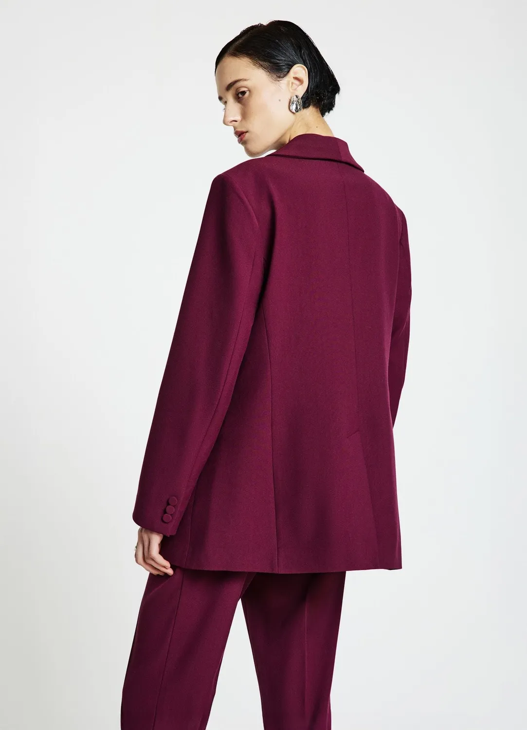 Calliope veste blazer femme col châle unie