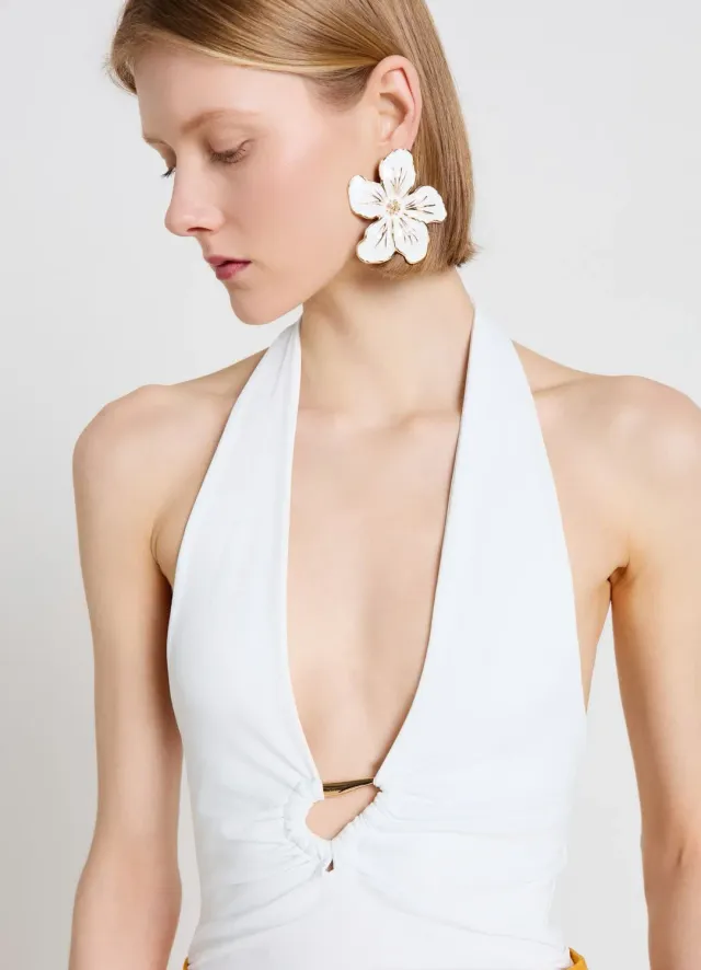 Calliope boucles d’oreilles fleur finition brillante TU