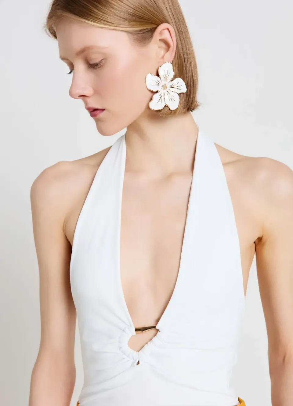 Calliope boucles d’oreilles fleur finition brillante TU