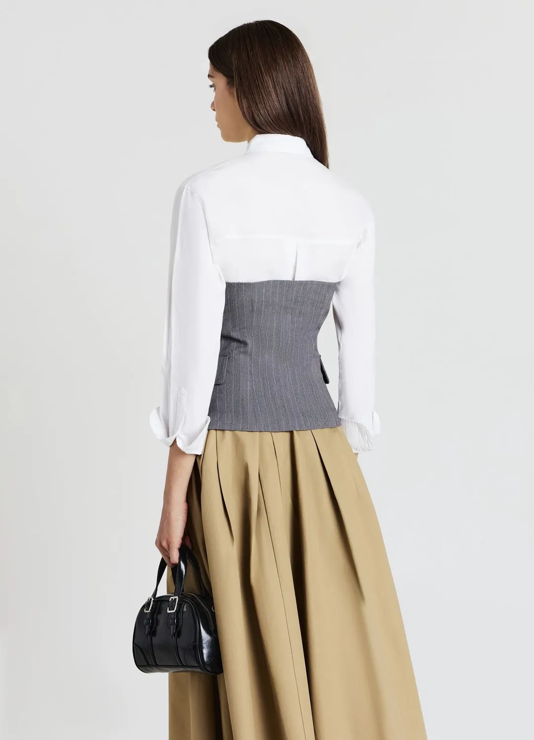 Calliope gilet rayé femme bandeau boutonné bureau