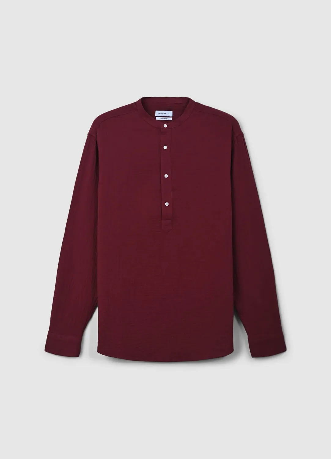 Calliope chemise homme col coréen coton gaufré