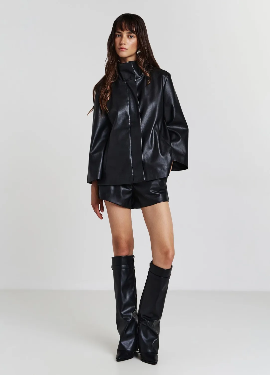 Calliope blouson effet cuir femme col montant