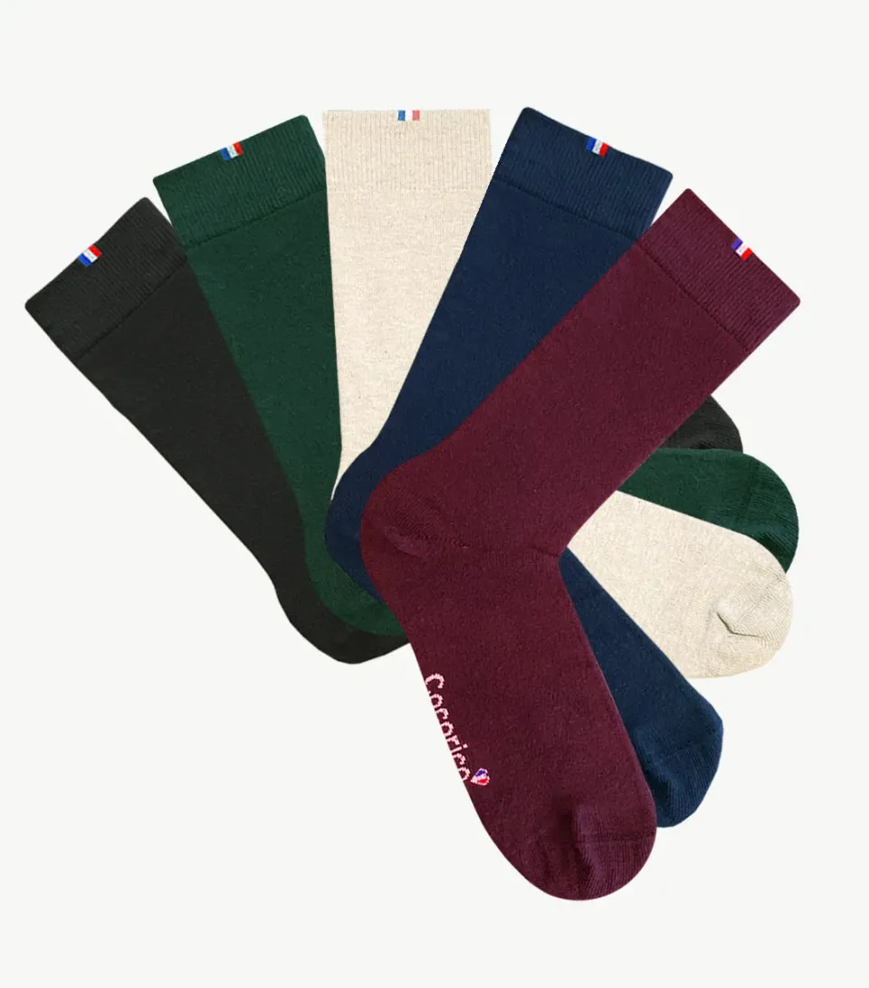 Cocorico Elegant chaussettes homme x5 41/46 coton