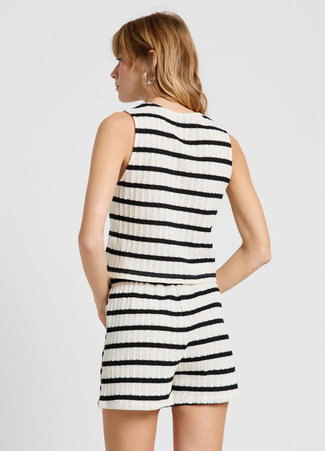 Calliope Top Rayé top court femme sans manches