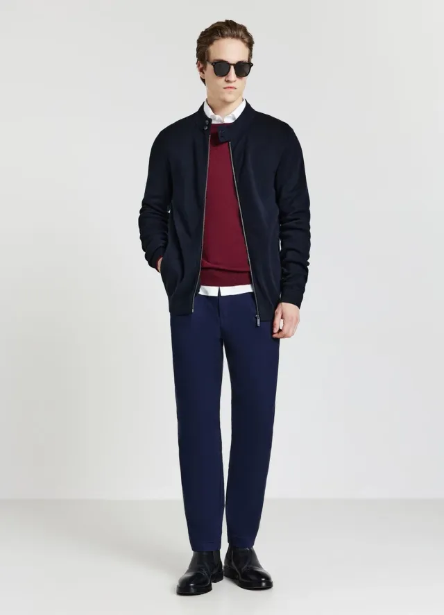 Calliope Cardigan zip homme col montant uni
