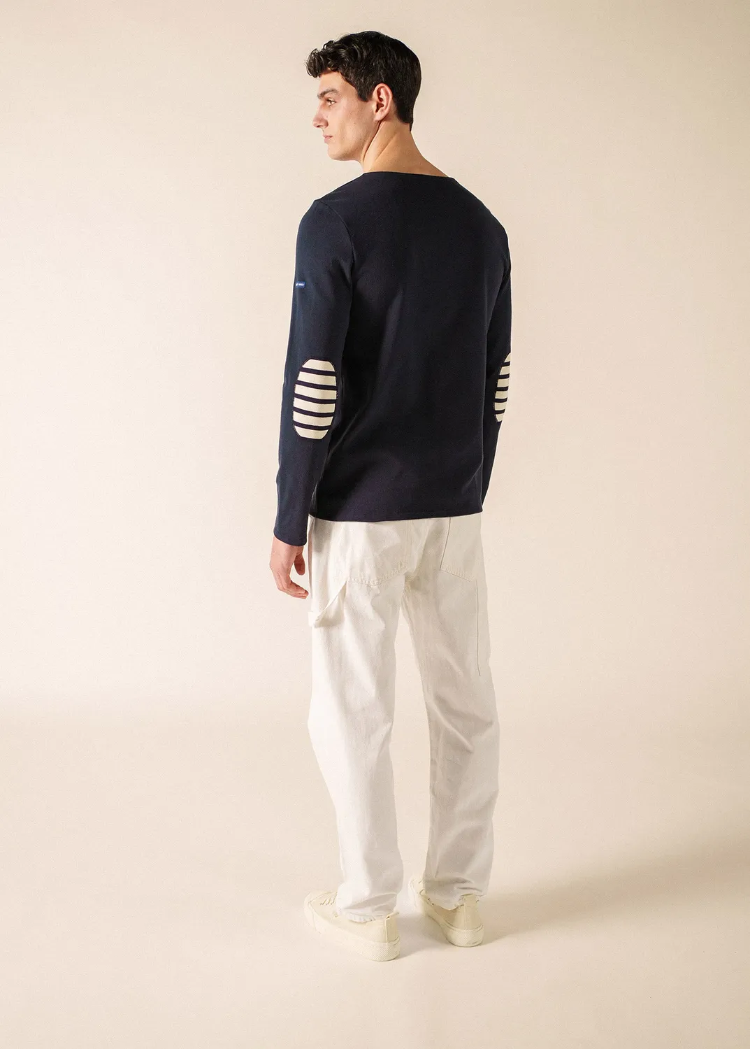 Saint James Méridien Coudières marinière navy/ecru coton lourd