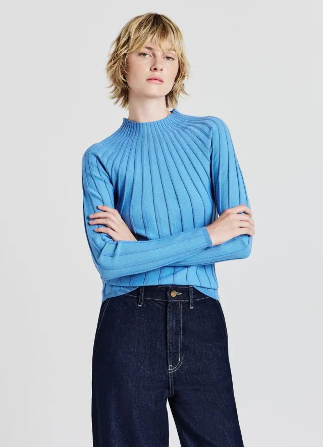 Calliope pull femme côtelé col rond