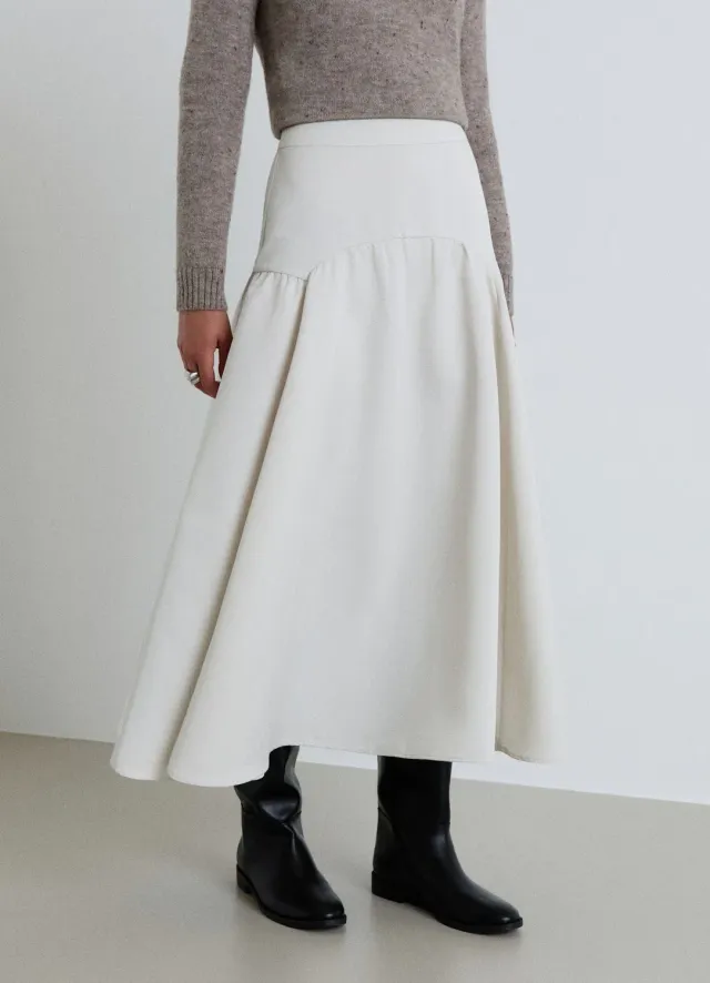 Calliope jupe midi évasée femme unie circle