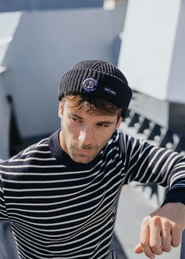 Saint James Pourquoi pas bonnet marine laine