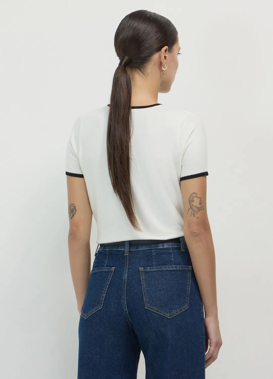 Calliope t-shirt femme col rond finitions contraste