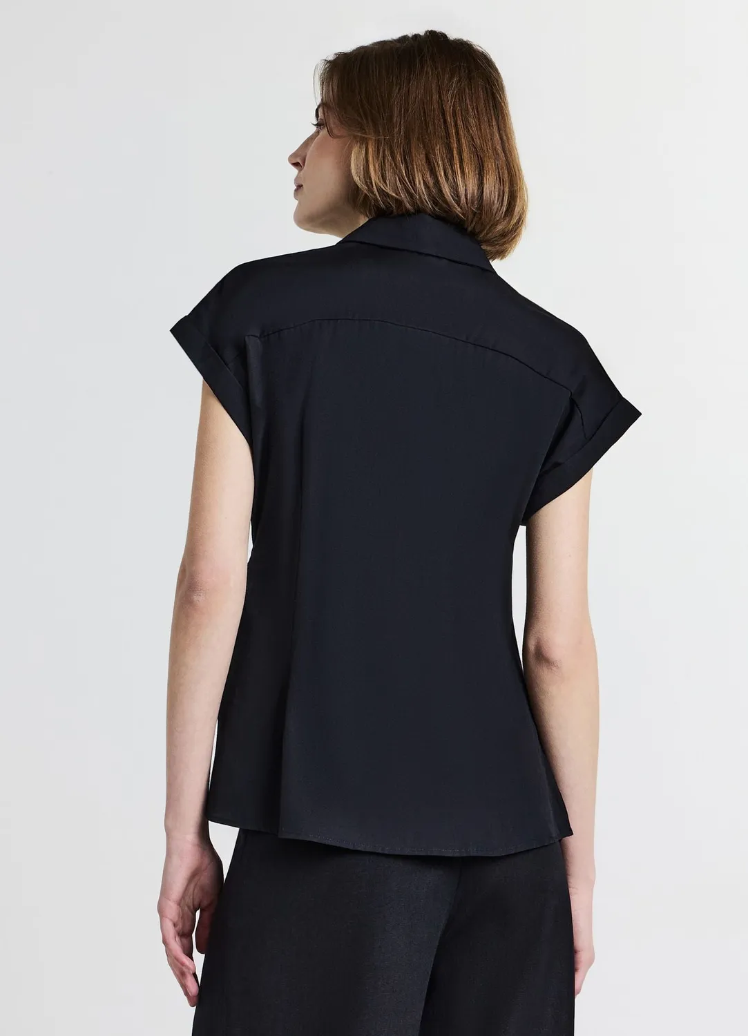 Calliope chemise nœud manches courtes coton