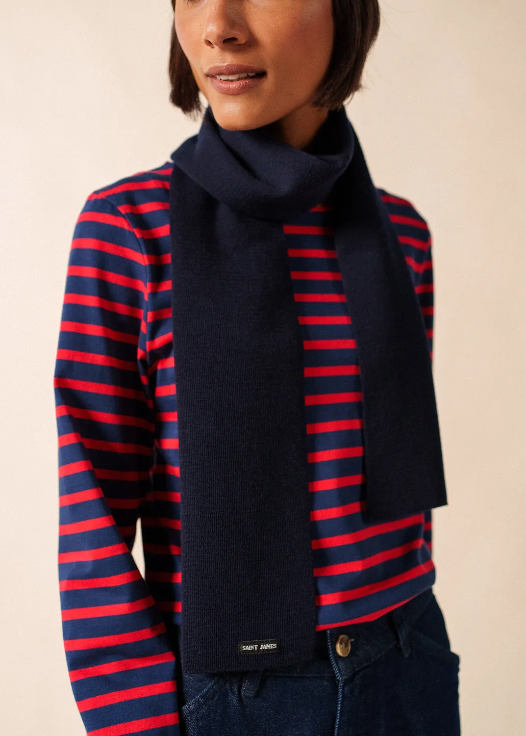 Saint James Scarf écharpe marine 100% laine adulte