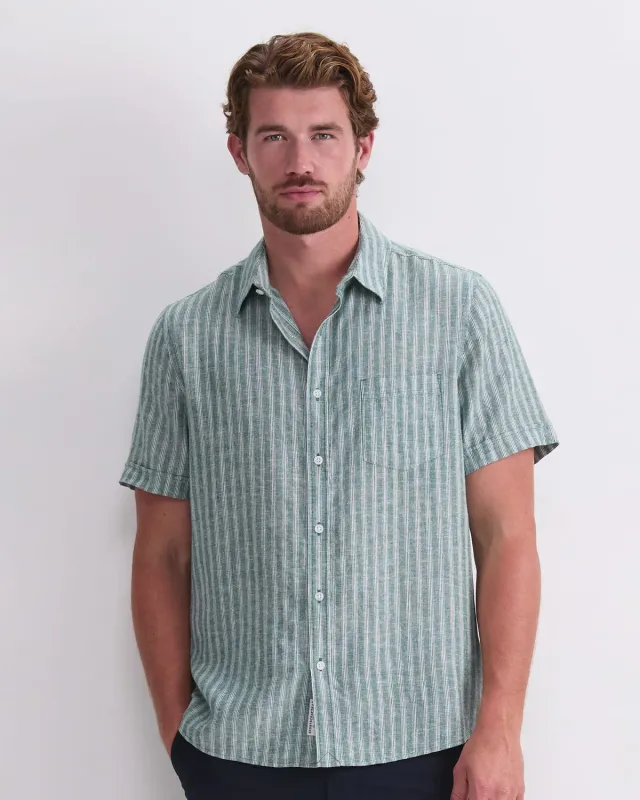 Sportscraft Linen Stripe chemise lin rayée homme