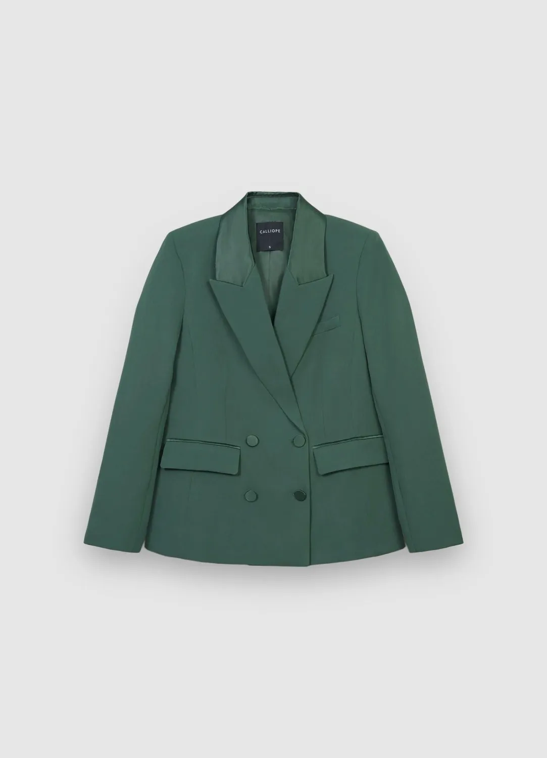 Calliope Veste double boutonnage femme satin revers