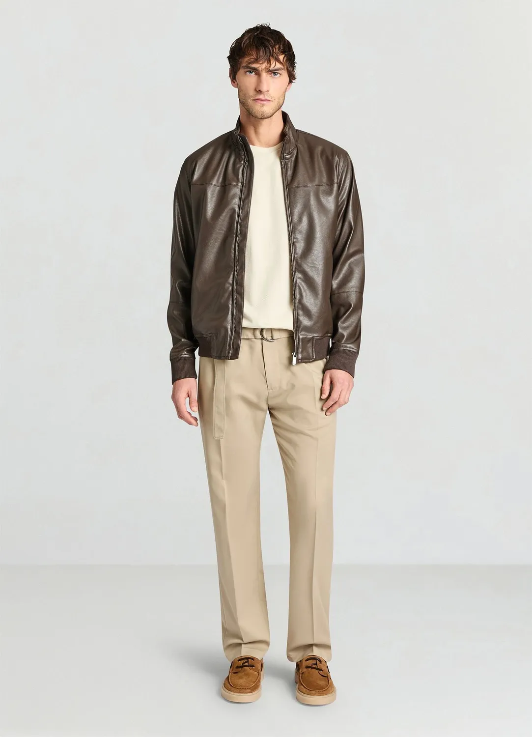 Calliope Bomber Similpelle homme blouson uni zippé