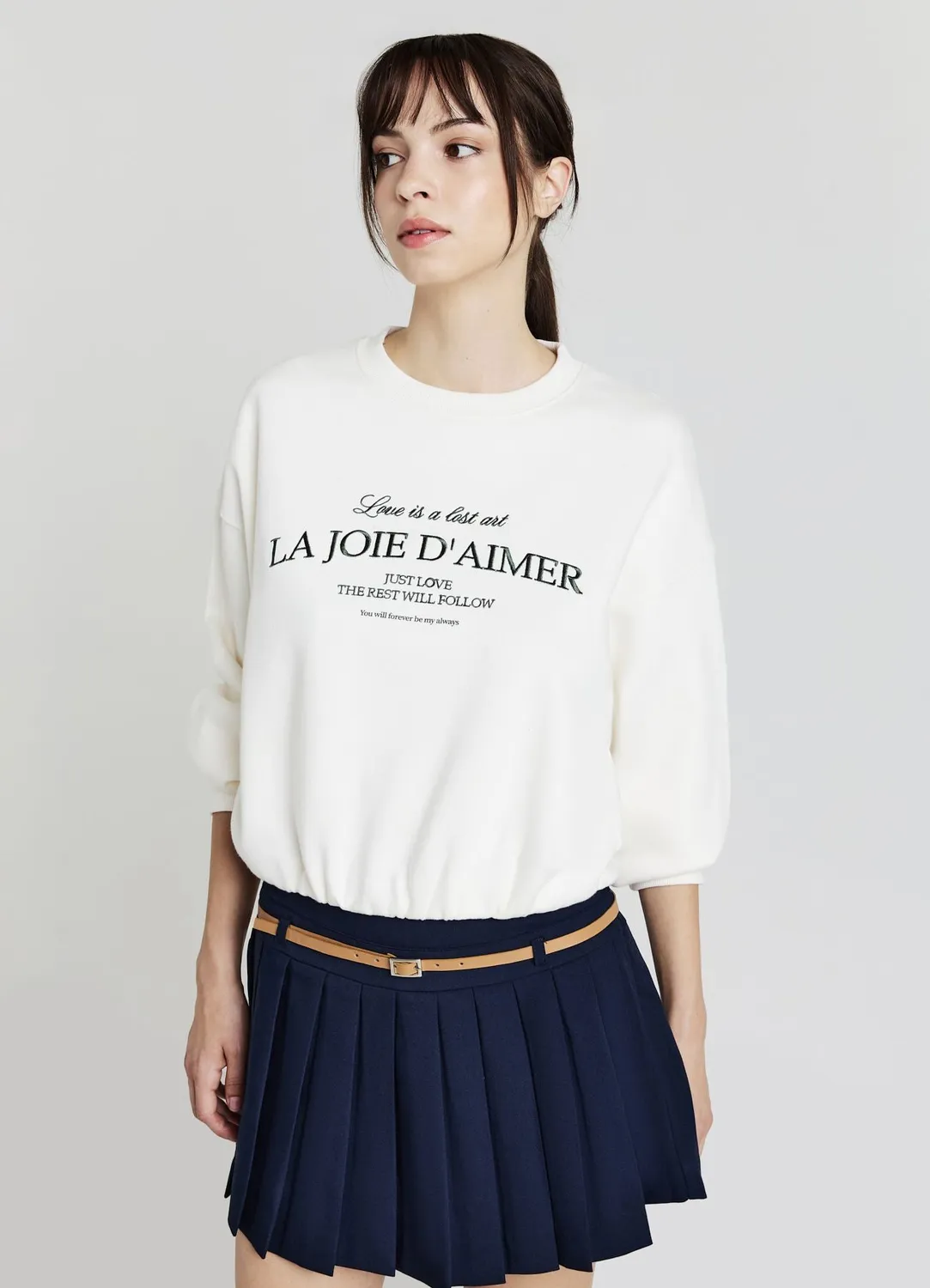 Calliope sweat écriture brodée femme col rond
