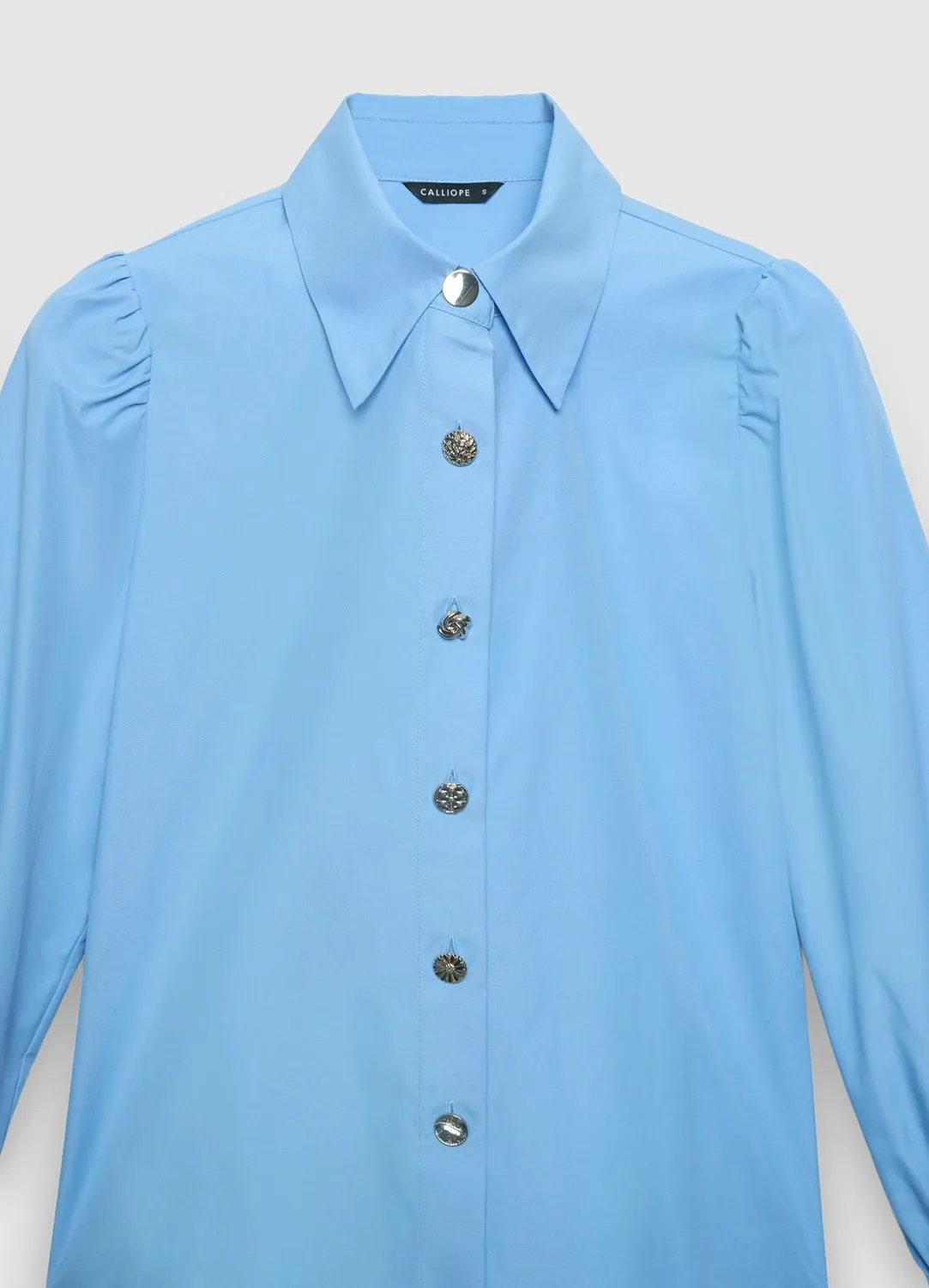 Calliope chemise femme unie boutons bijou dorés