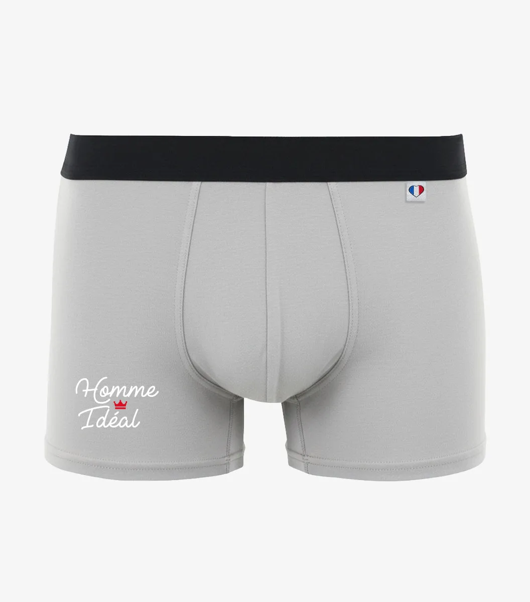 Cocorico Homme Ideal boxer homme gris coton