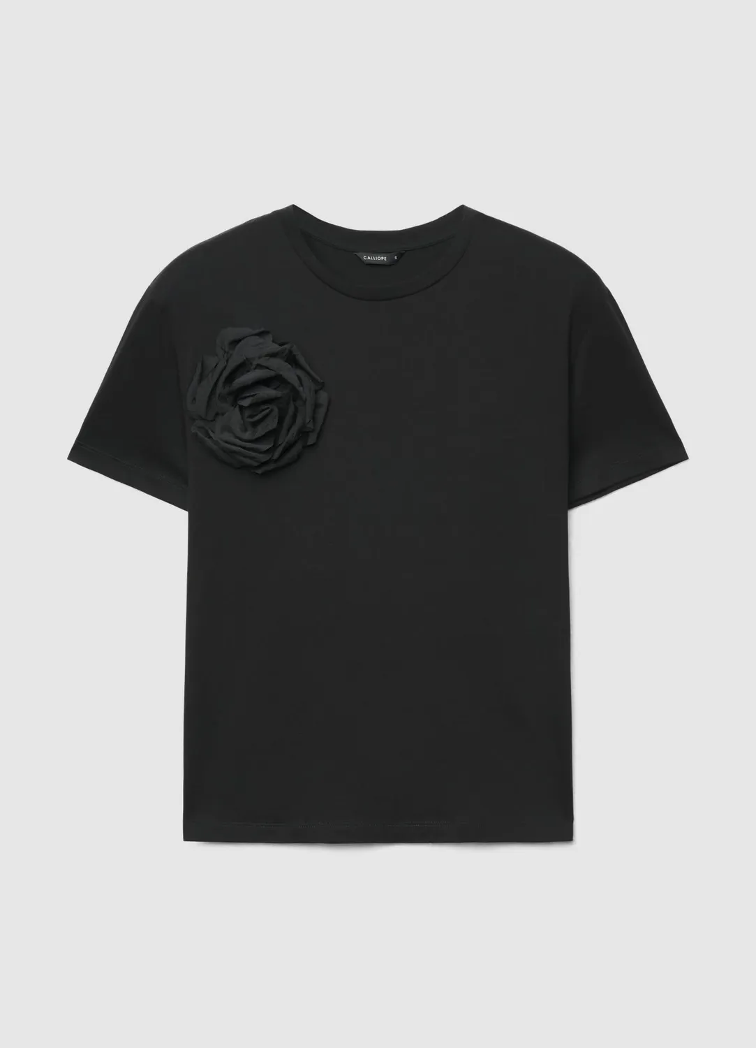Calliope t-shirt fleur appliquée femme col rond