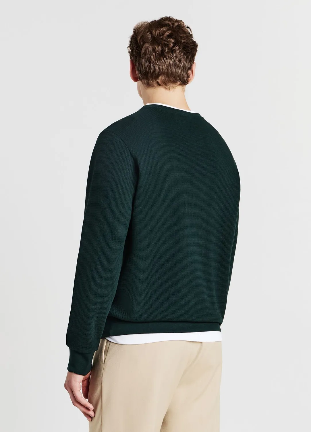 Calliope sweat homme col rond tissu travaillé manches longues