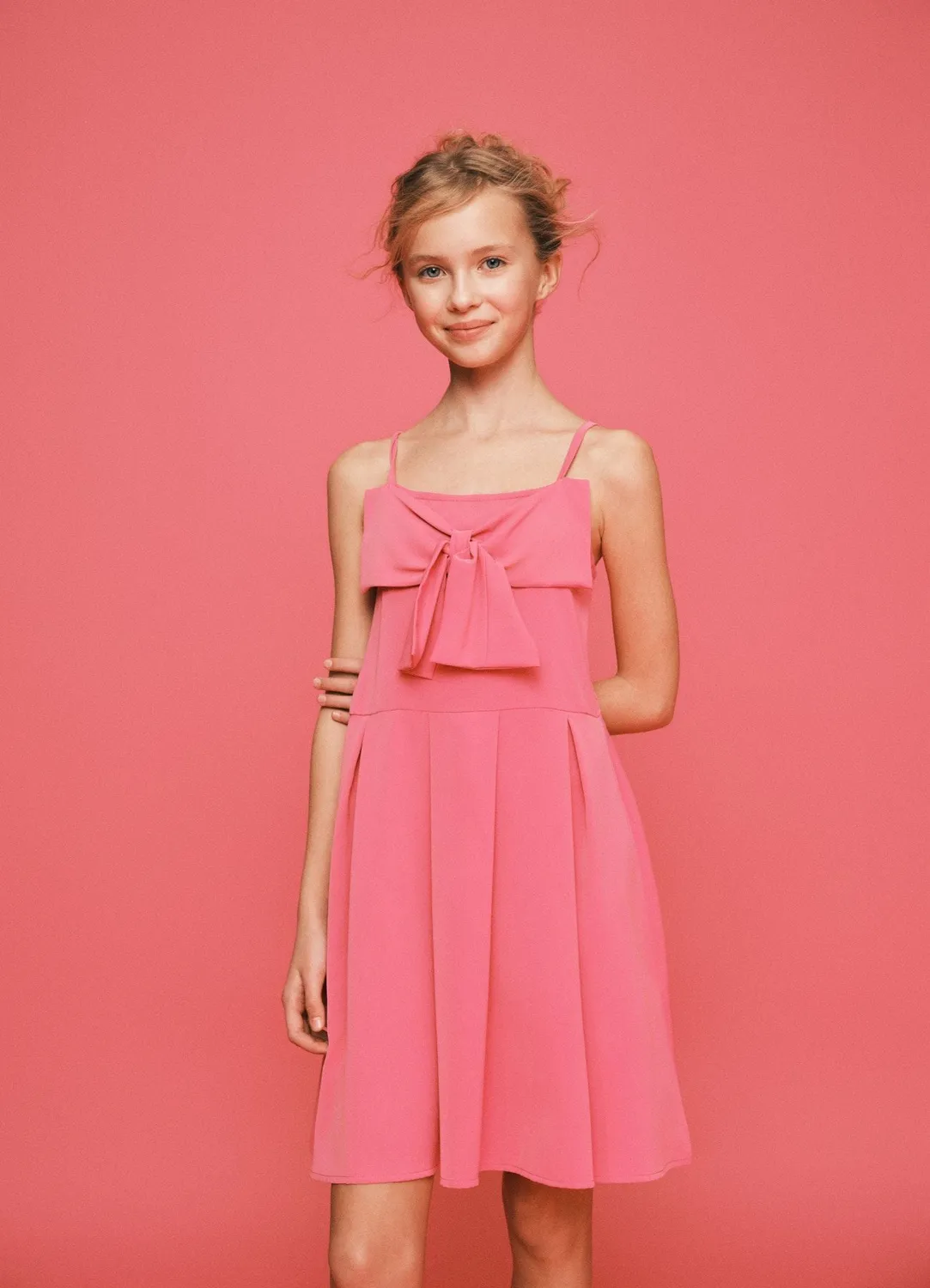 Calliope robe fille bretelles maxi nœud