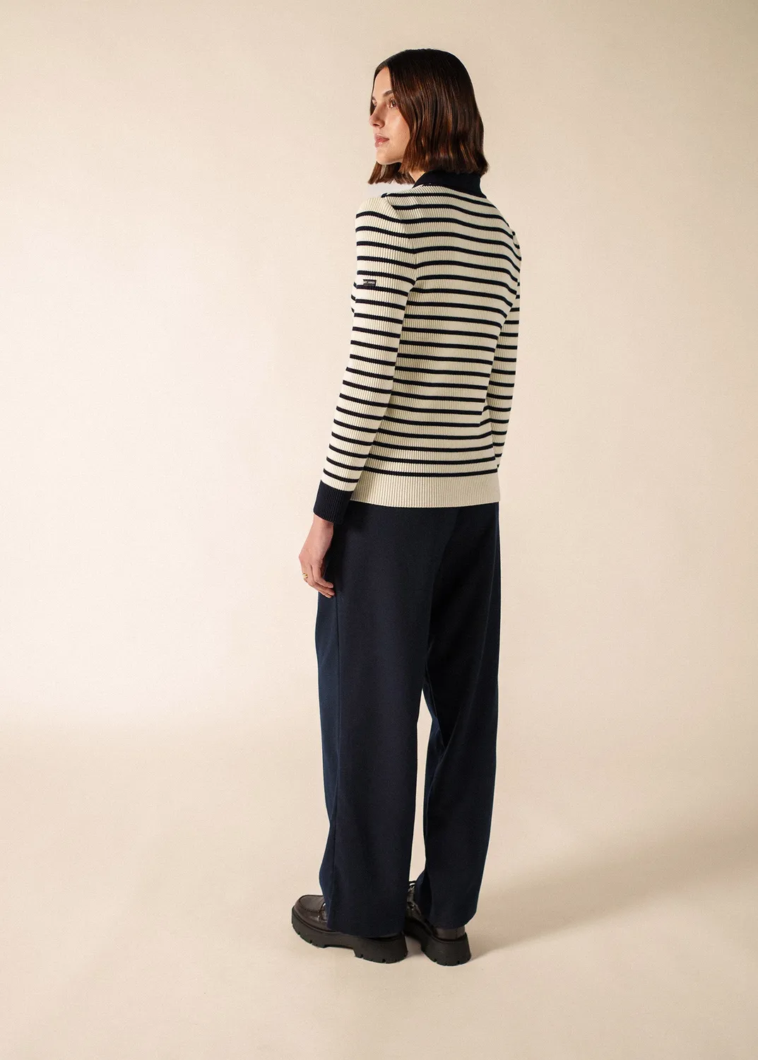 Saint James Fiquefleur pull femme écume navy laine