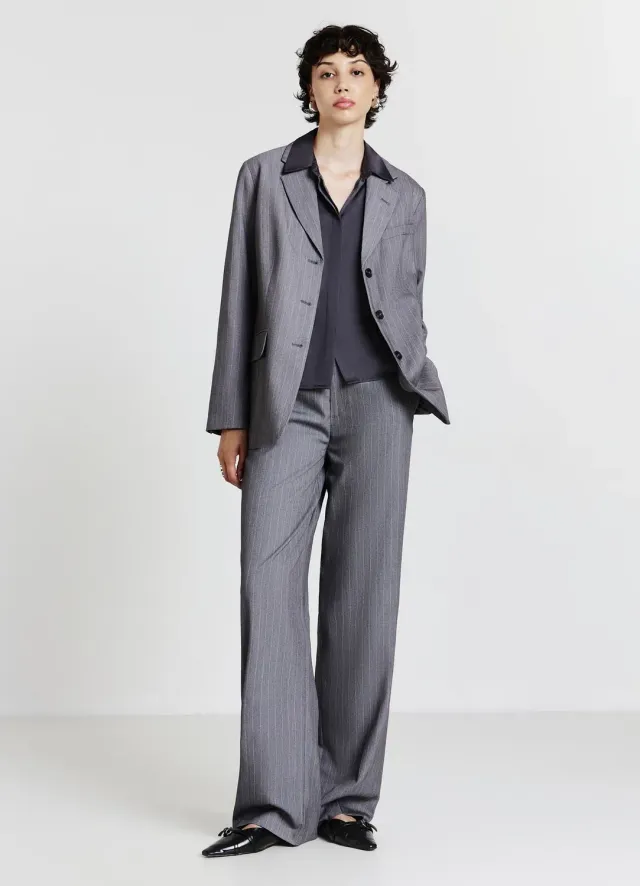 Calliope pantalon droit à rayures femme bureau