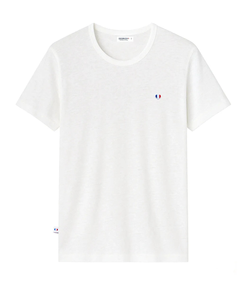 Cocorico Iconique t-shirt lin homme blanc
