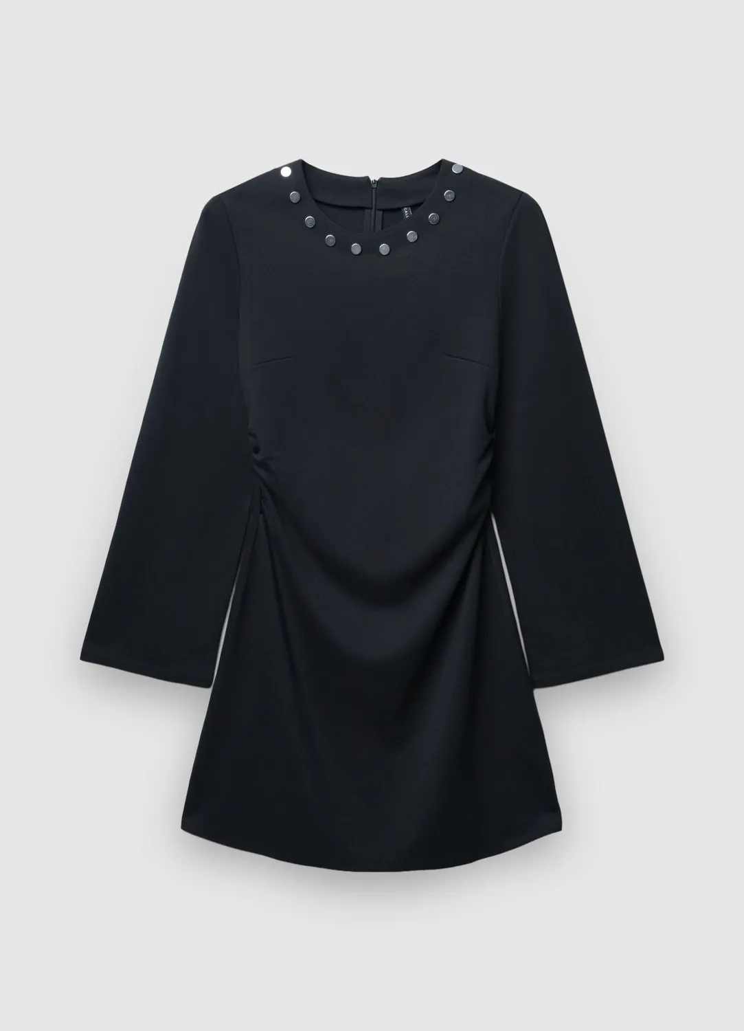 Calliope robe courte drapée clous manches longues S
