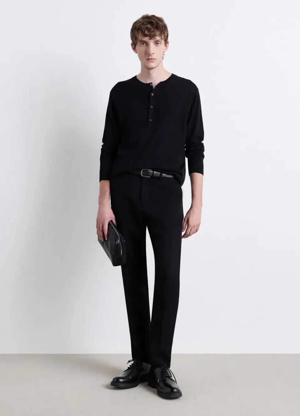 Calliope henley boutons pull homme col serafino
