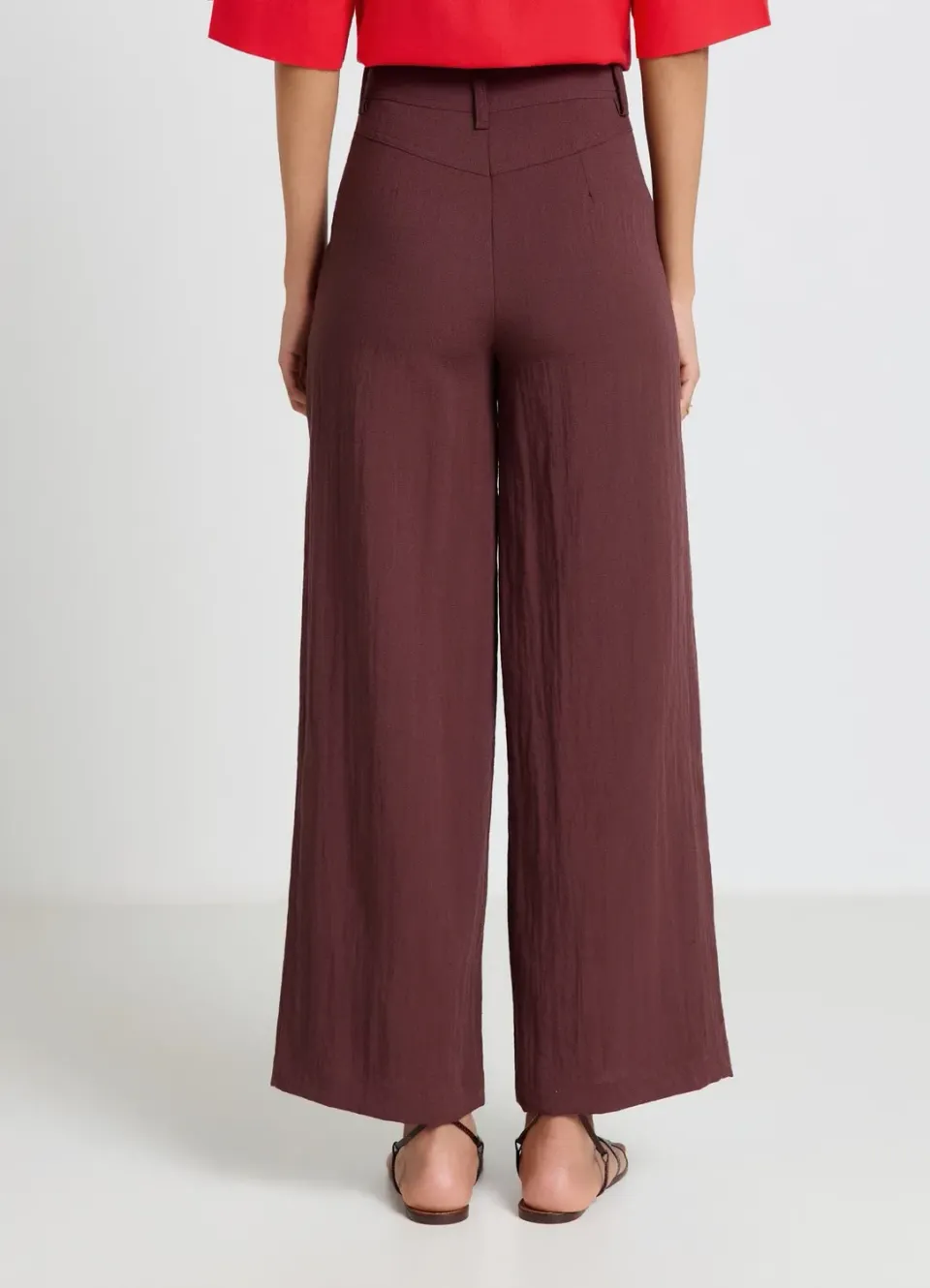Calliope Pantalon palazzo poches pantalon large femme uni