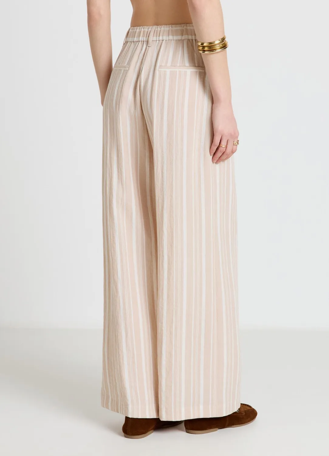 Calliope Palazzo Rayé Pantalon Large Rayures Taille Haute