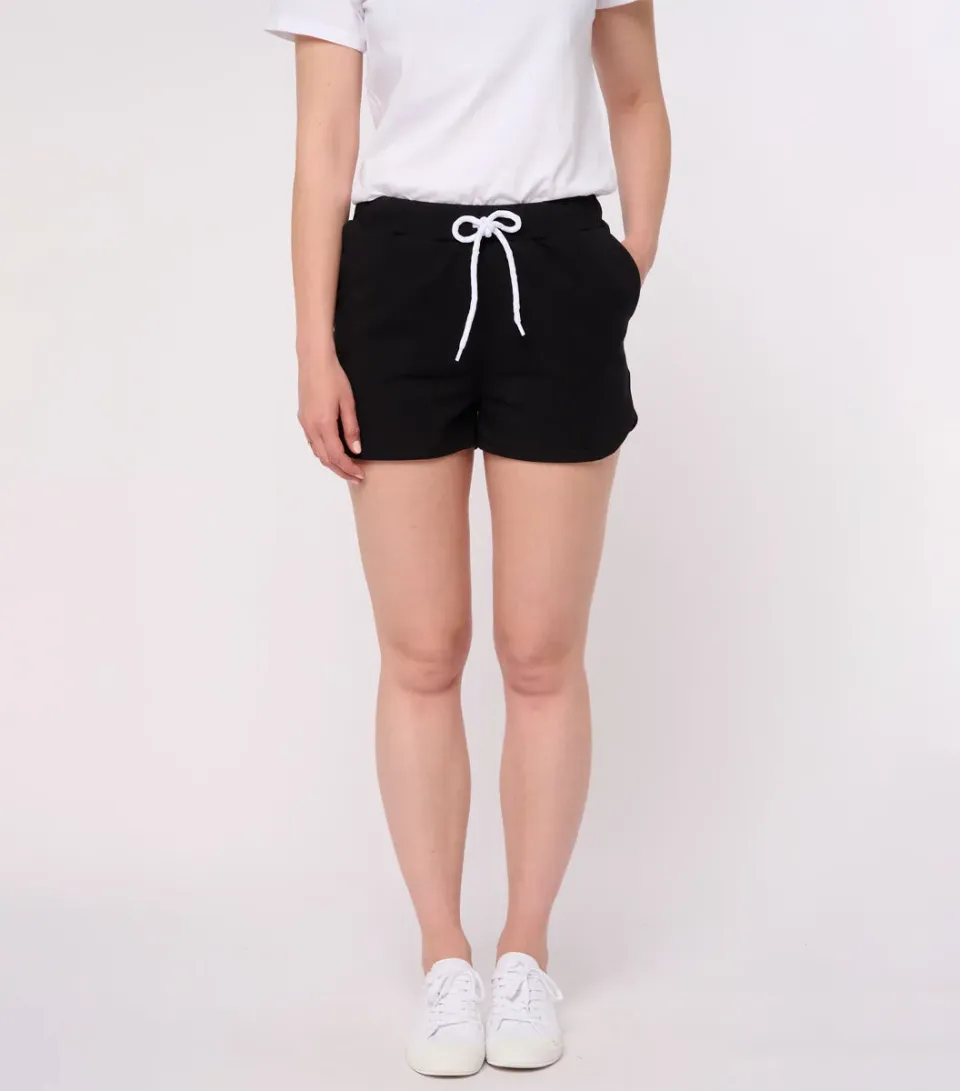Cocorico Noir short molleton femme noir coton