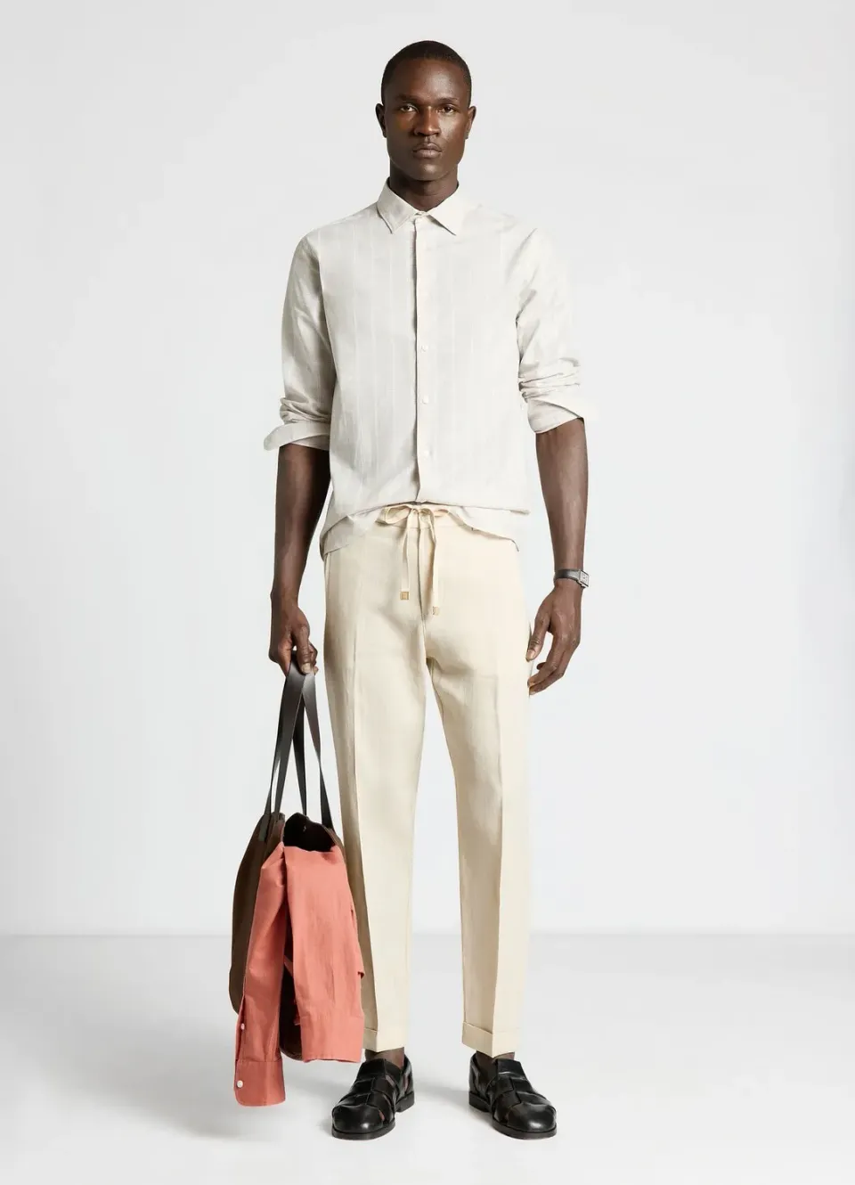 Calliope pantalon lin homme cordon large