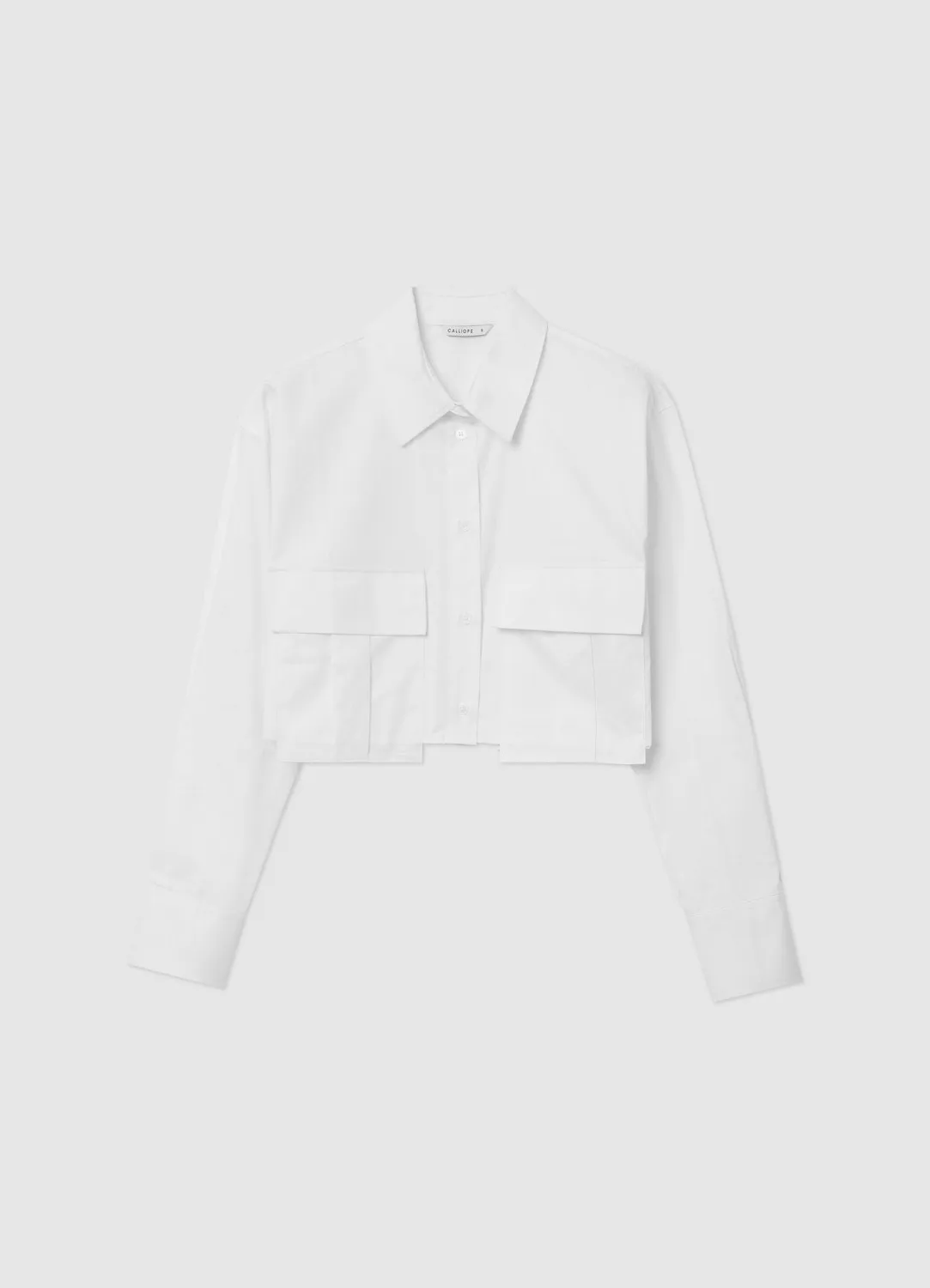 Calliope chemise crop femme coton poches plaquées