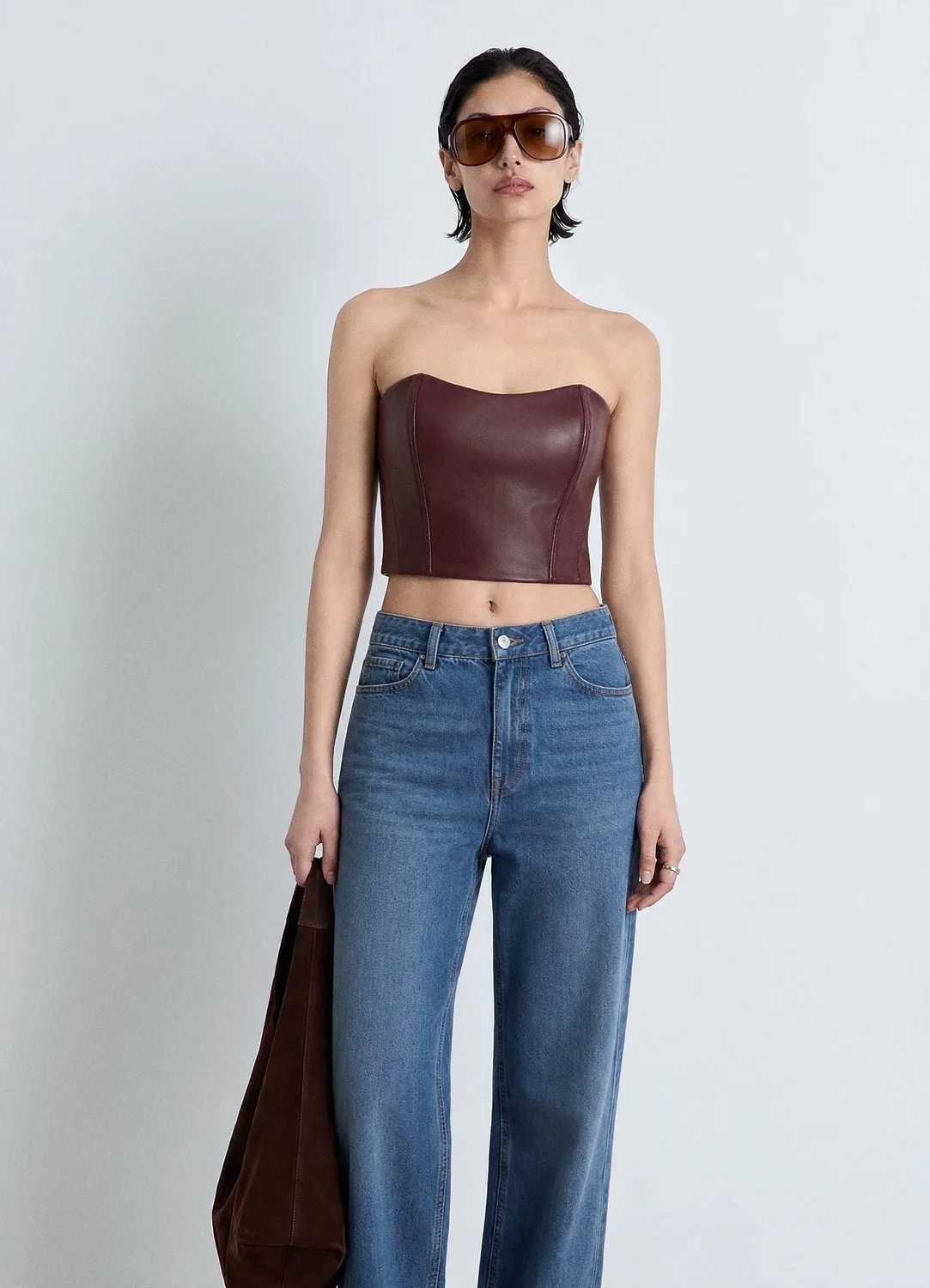 Calliope top bustier sans bretelles femme zip