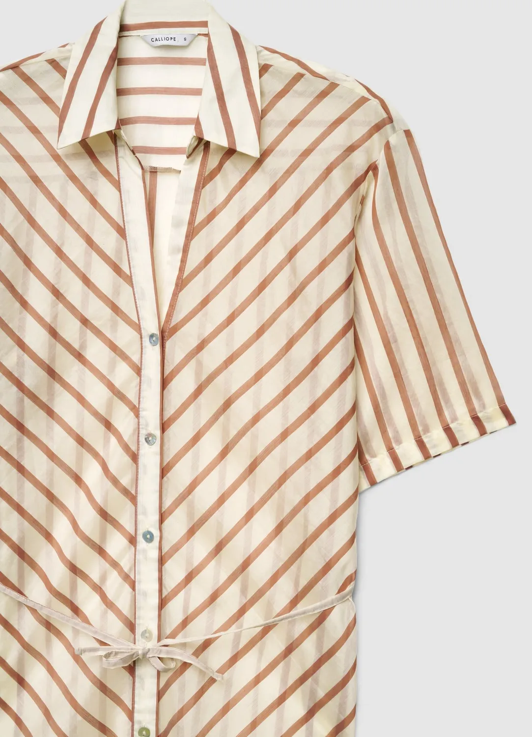 Calliope chemise rayée coulisse femme boutonnée