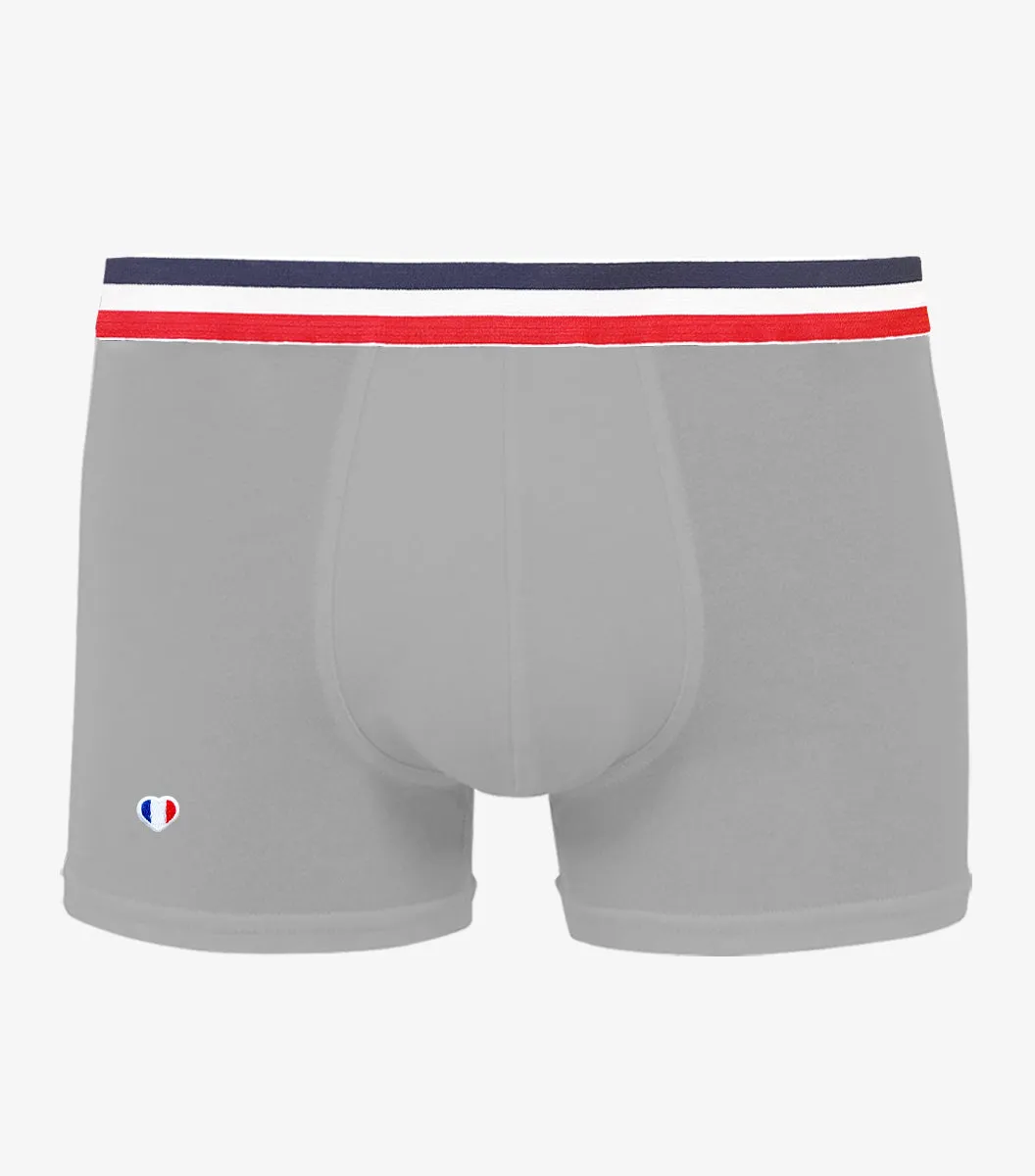 Cocorico Iconique Boxer Homme Gris coton stretch