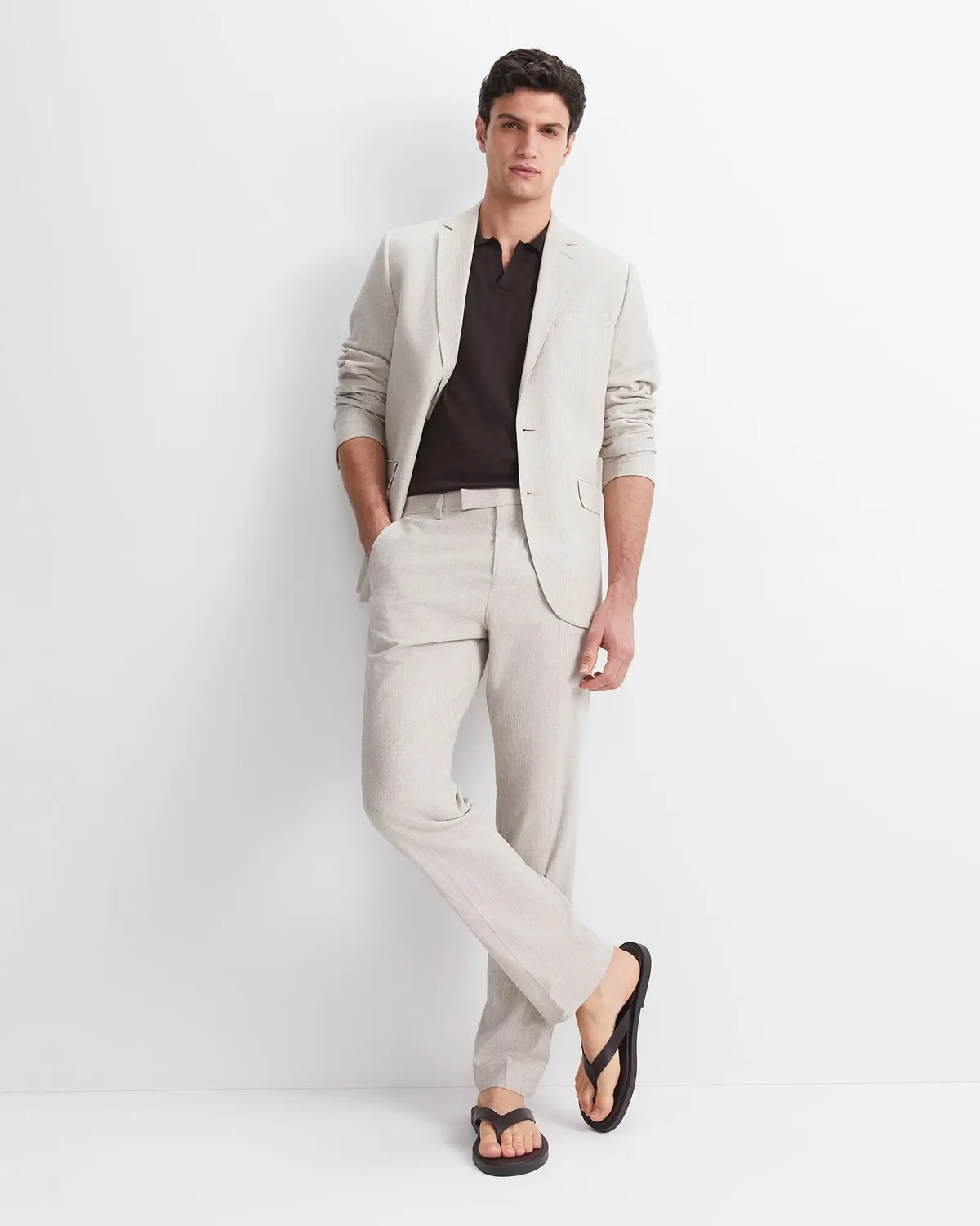 Sportscraft Jeffrey pantalon costume lin coton fuselé