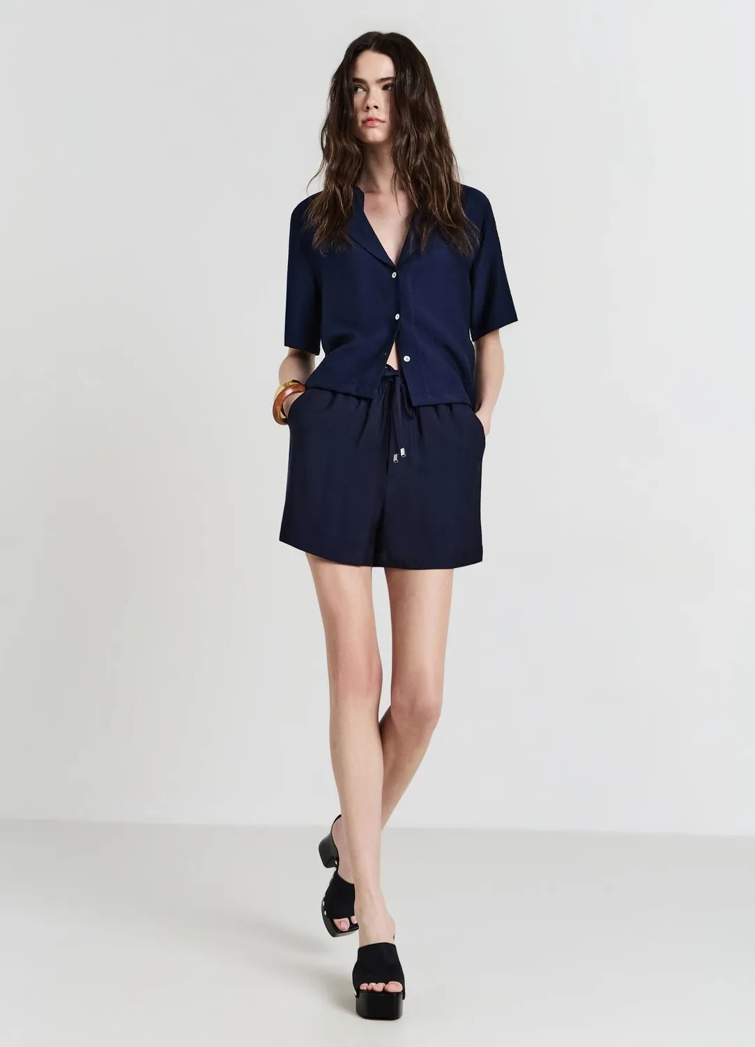 Calliope short uni femme coton cordon