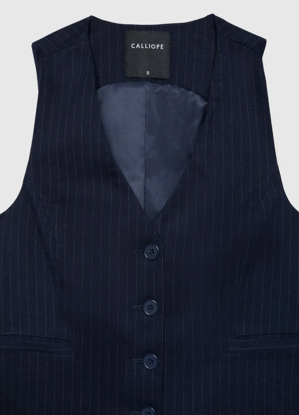 Calliope gilet femme rayé boutons tailleur